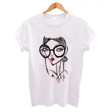 Хипстерская классная женская футболка с принтом для девушек летняя футболка Harajuku с коротким рукавом и круглым вырезом повседневная женская одежда больших размеров