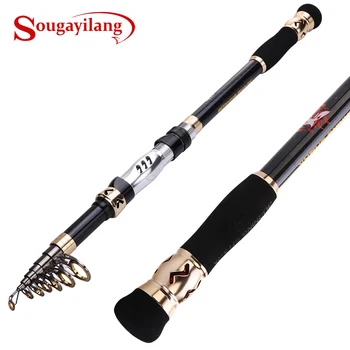 

1.8-3.6M Telescopic Fishing Rod Carbon Portable Travel Spinning Rod Saltwater Fishing Tackle Fishing Pole De Pesca
