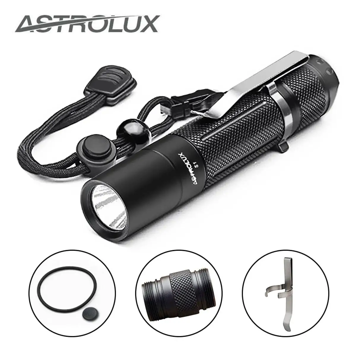 Astrolux S1-1600LM светодиодный фонарь 18650 фонарь 7 4 режима светодиодный фонарик EDC водонепроницаемый фонарь турбо стробоскоп