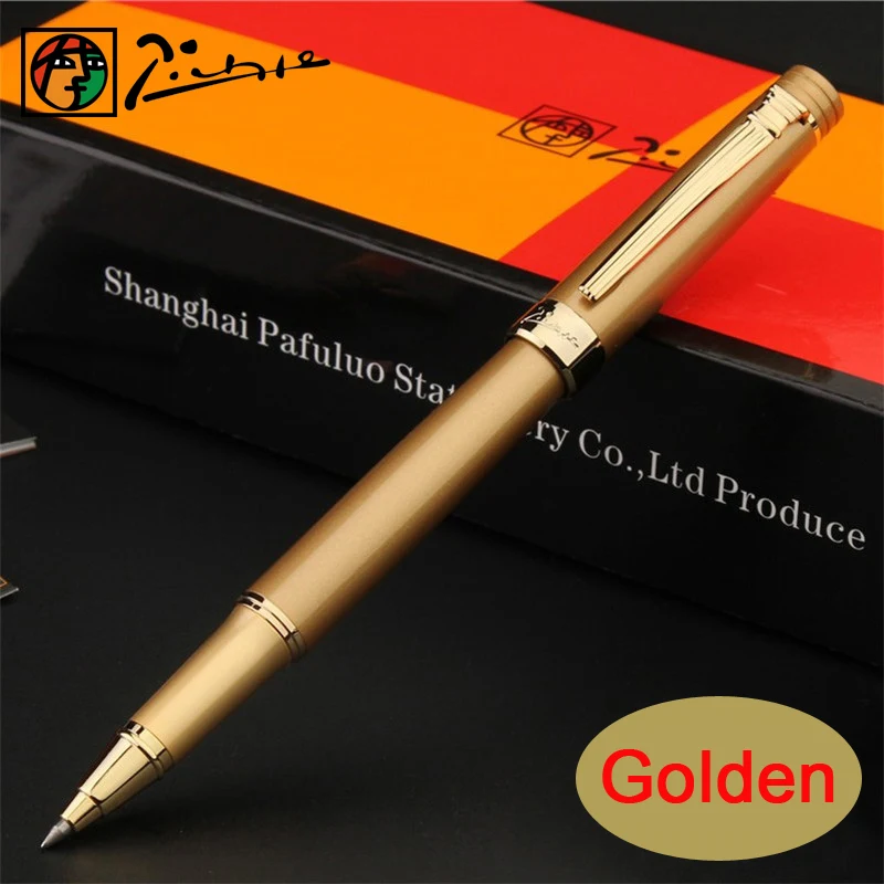 Golden pen no case Pimio 917 роскошные черные с золотым зажимом шариковые ручки с оригинальным подарочным чехлом 0,5 мм черные чернила Шариковая Ручка люкс - Цвет: Golden pen no case