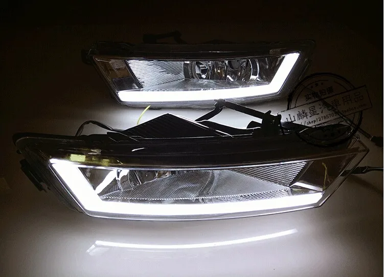 12 В 6000 К светодиодный DRL Дневной ходовой светильник чехол для Skoda Rapid 2013 противотуманная фара рамка противотуманный светильник Стайлинг автомобиля
