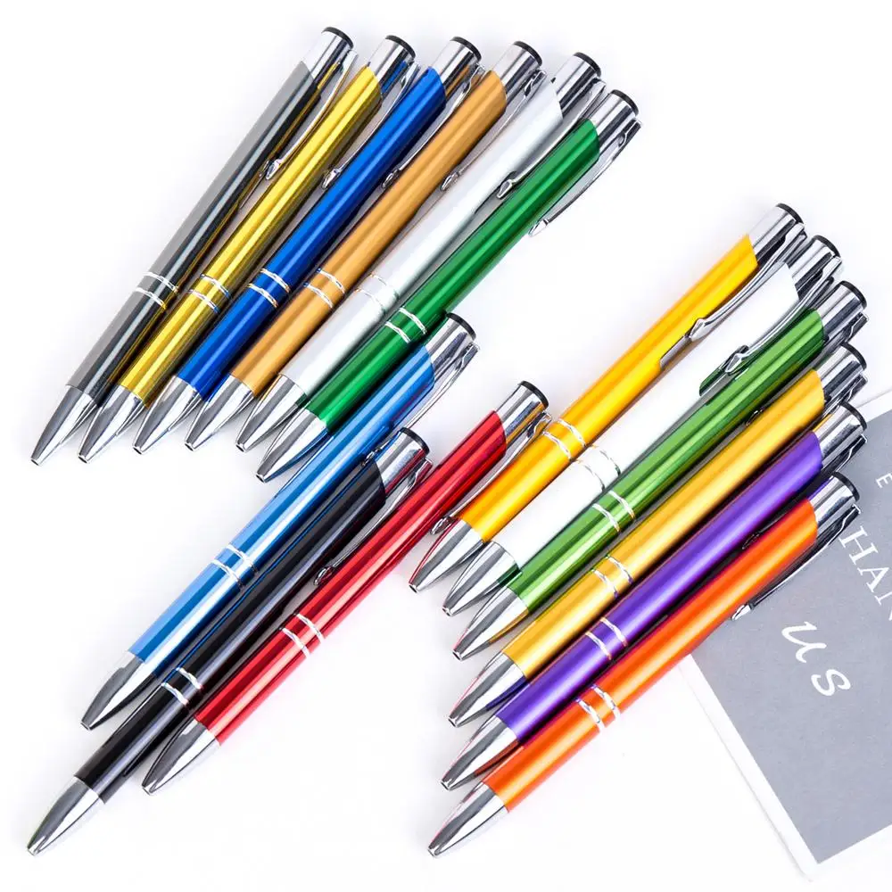 buy Luxury Crystal Metal Ballpoint Pen Black Gold Custom Logo DIY Roller Pen Novelty Teacher Company Freebies School Stationery Item