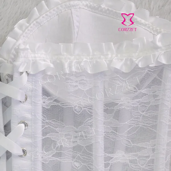 Женский кружевной корсет с чашками пуш ап и вышивкой|white lace corset|corset bustierlace corset |