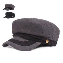 Осенне-зимняя женская шапка, качественные шерстяные шапки в стиле милитари, простая повседневная Кепка с плоским верхом, женская кепка с регулируемым концом, одноцветная Кепка Boina