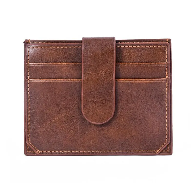 

Men's Women's Leather Small ID Credit Card Wallet Holder Slim Pocket Case Credit Card Holder Card Wallet Carteira Masculina