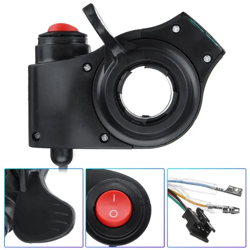 Perfect 1 Set Electric Vehicle Voltage Display Switch Handle Finger Thumb Throttle Scooter with Power LED Display Handlebar Grips for E- 5