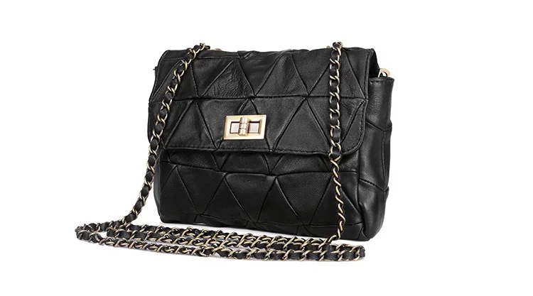 MJ Brand Genuine Leather Women Messenger Bag Patchwork Sheepskin Leather Shoulder Bags Women Crossbody Bag Ladies Chain Handbag (13)