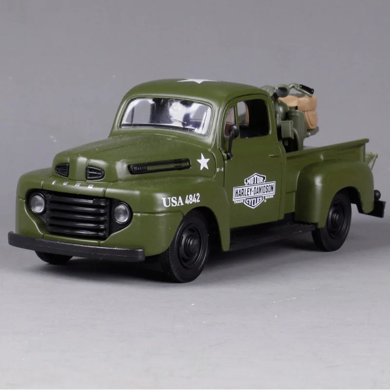 

Maisto 1:24 harley ford 1948 f-1 pick-up tarmac truck model as gift for husband emulation pick up car diecast for ford 32185