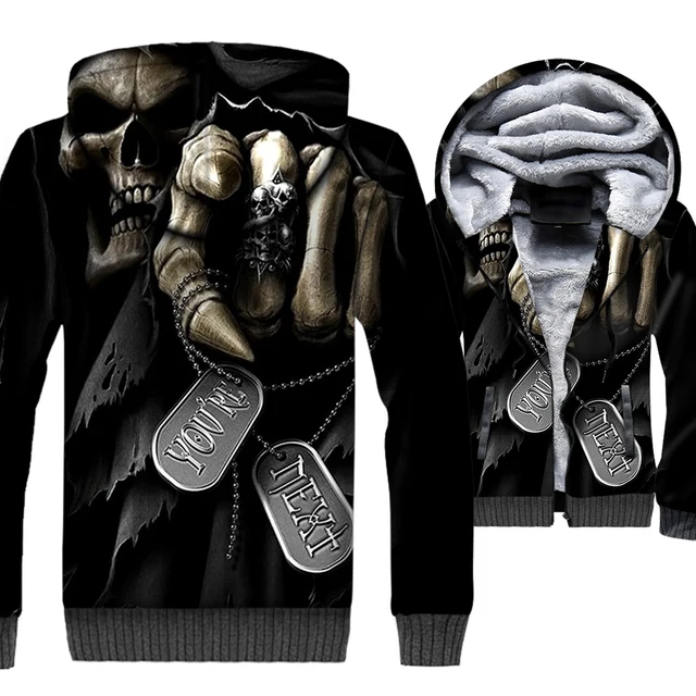 Buy Skull 3D Print Hoodie Men Skeleton Gothic Hooded