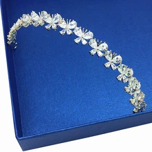 Paved Cubic Zircon Tiara Butterfly Zirconia Bride Crown Wedding Hair Accessories Hair Jewelry CZ Coroa Bijoux Cheveux WIGO1217