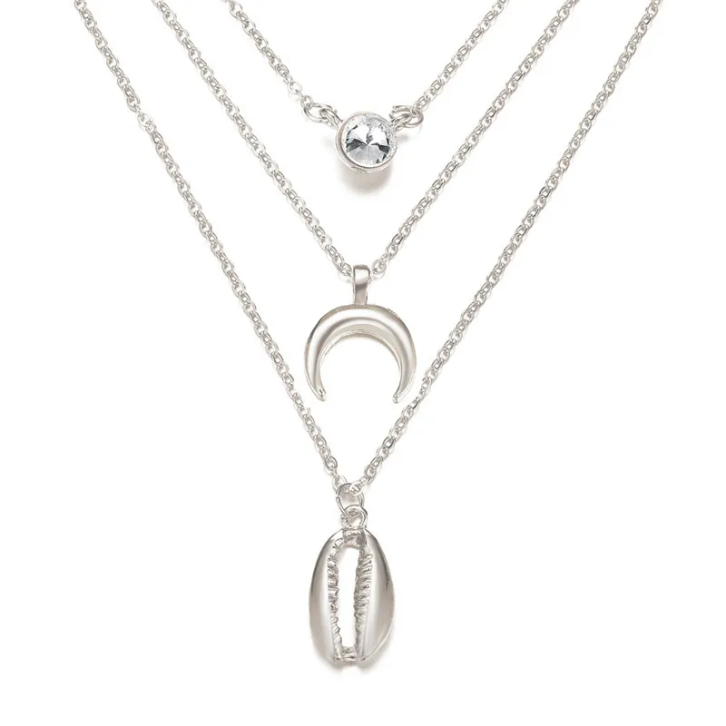 Женское многослойное колье LETAPI винтажное чокер с Луной золотистого/серебристого