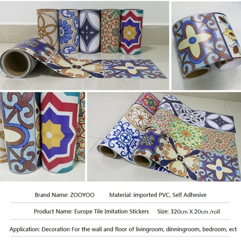 320*20cm Kitchen Wall Decor Sticker Waterproof Ceramic Tile Decal on Furniture Stove Adhesive Wallpaper Cabinet Contact Paper