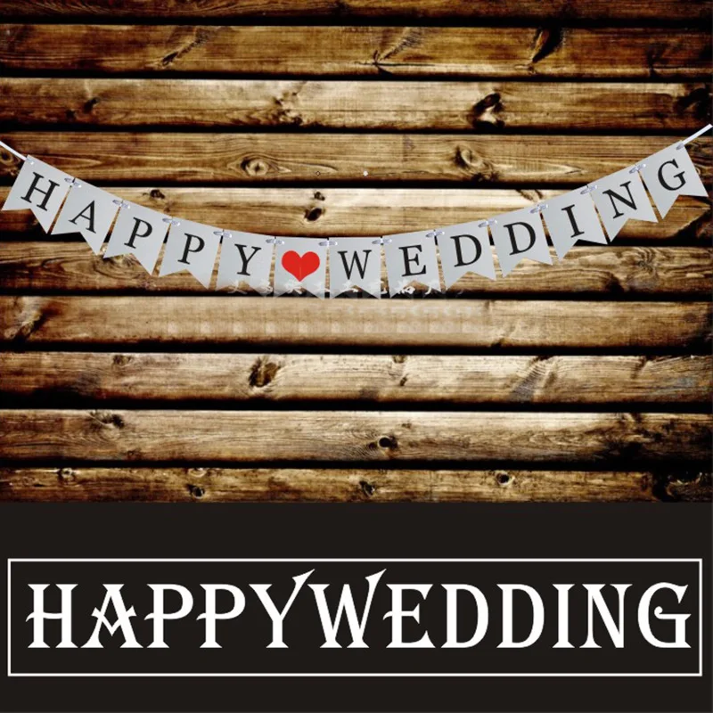 1 комплект &quotHAPPYWEDDING&quot флаги с буквенным принтом гирлянда баннер Фотофон