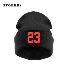 ECOBROS, новинка, осенняя и зимняя шапка, женская шапка, номер 23, бини, хип-хоп стиль, вязанная мужская шапка, Хип-Хоп шерсть, теплая шапка