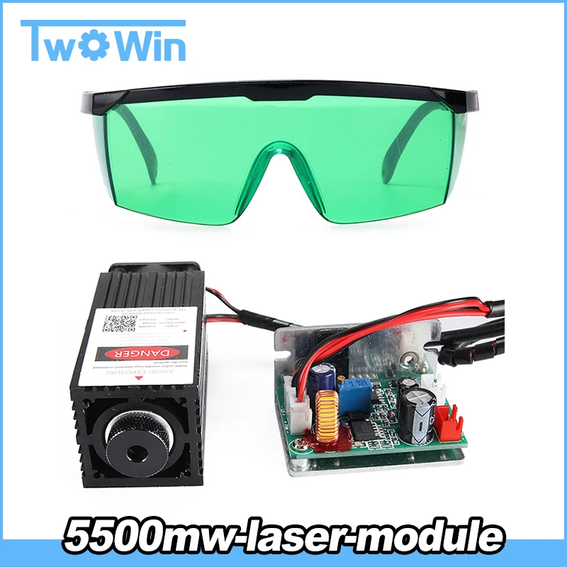 

5.5w 450nm blue laser module , laser engraving machine parts , laser cutting TTL module 5500mw laser tube