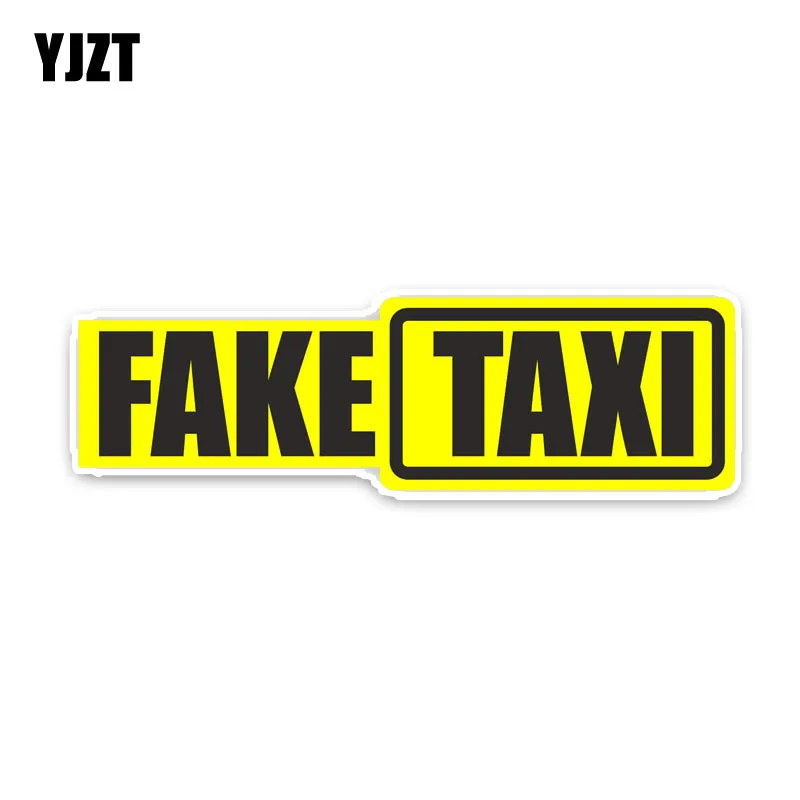 YJZT 14.4*4.3CM Interesting FAKE TAXI Car Window Sticker Retro ...