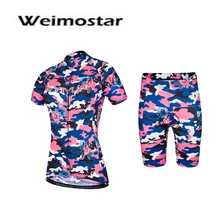 Weimostar женский велосипед с коротким рукавом Джерси шорты набор MTB Ropa Ciclismo велосипед спортивная одежда S-3XL