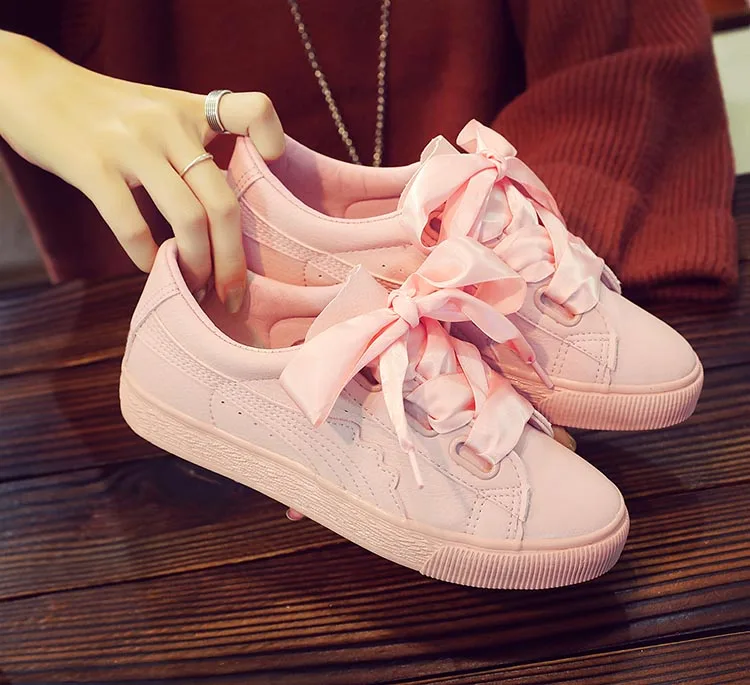 Новая летняя женская обувь; Повседневная парусиновая Обувь На Шнуровке; дышащая обувь на плоской платформе; цвет белый, розовый; женская обувь; XZ-36