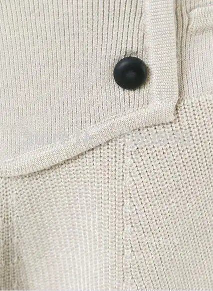 Чэнь подиум для женщин осень зима блогеров модная шерстяная Смешанная юбка спереди с черными пуговицами А-силуэта трикотажная юбка