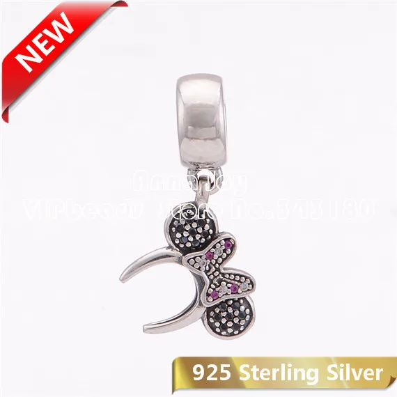European 925 Silver CZ Charm Beads Pendant Fit sterling Bracelet Necklace Chain