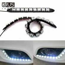 

JURUS 2X 6-20 LEDs Car COB LED Strip DRL Driving 12V Fog Lights Lamp Flexible Daytime Running Light Car-Styling Car Accessories