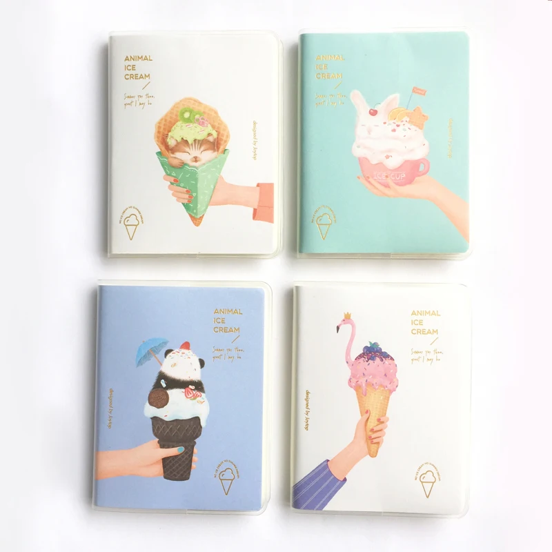 Kawaii мультфильм Животные мороженое портативный тетрадь записи бумага планировщик студент школьные канцелярские принадлежности