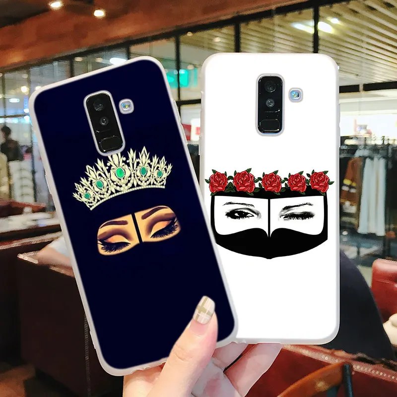 Силиконовый чехол для телефона женский в хиджабе лицевая корона Samsung Galaxy A8S A6S A9 A8