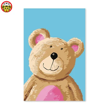 

painting by numbers art paint by number teddy bear doll gift bedroom adornment
