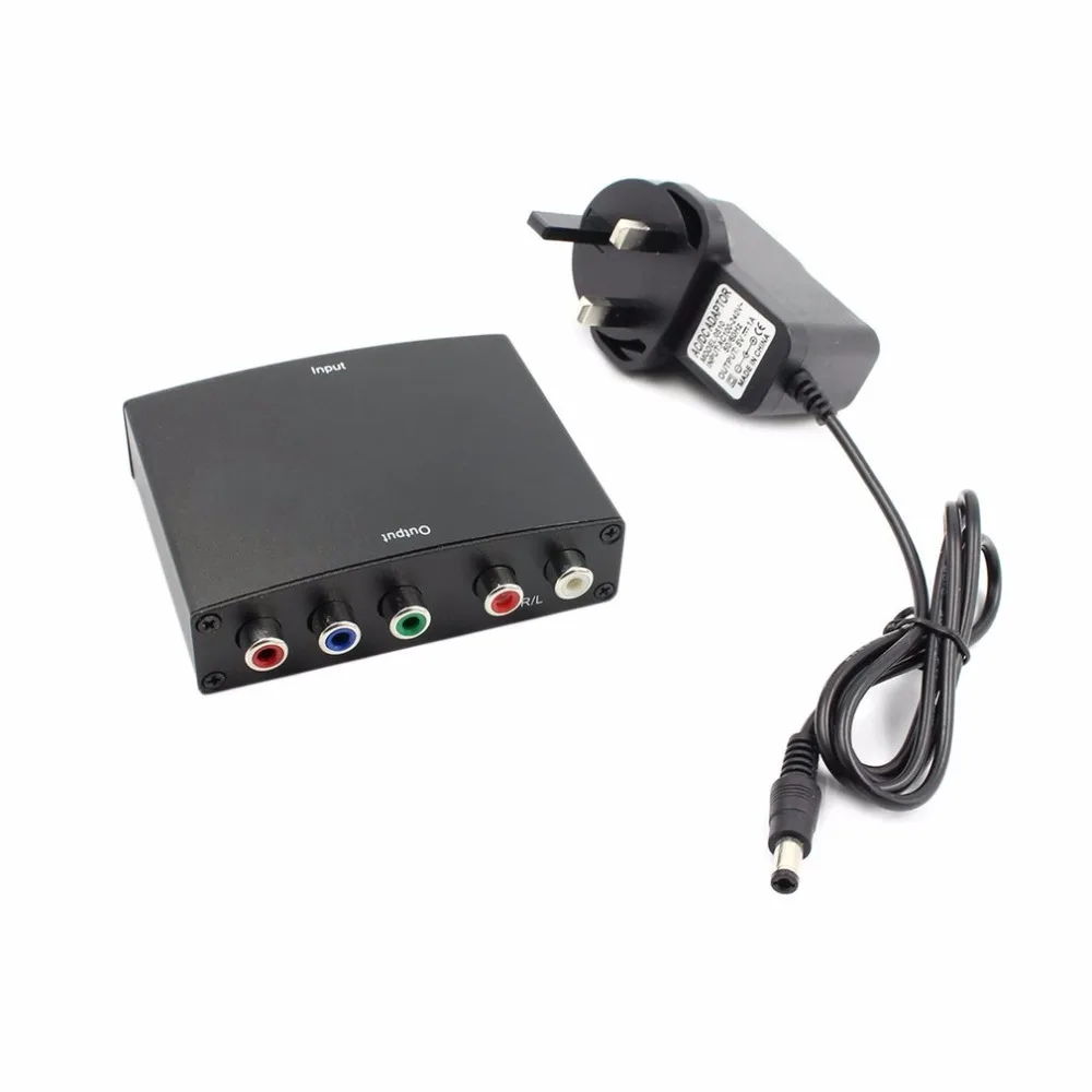 1080P HDMI RGB К YPbPr компонентный кабель RGB видео разговорный+ R/L аудио адаптер преобразователь усилителя с адаптером питания