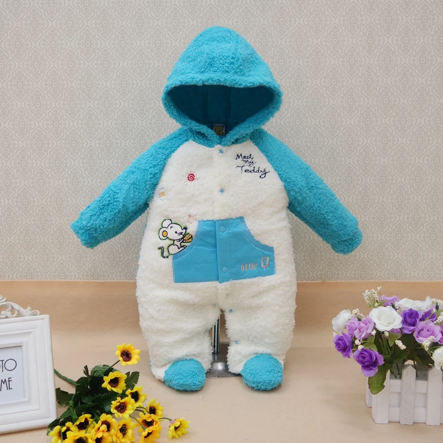 Теплая зимняя одежда для маленьких мальчиков и девочек Little Q с капюшоном сна