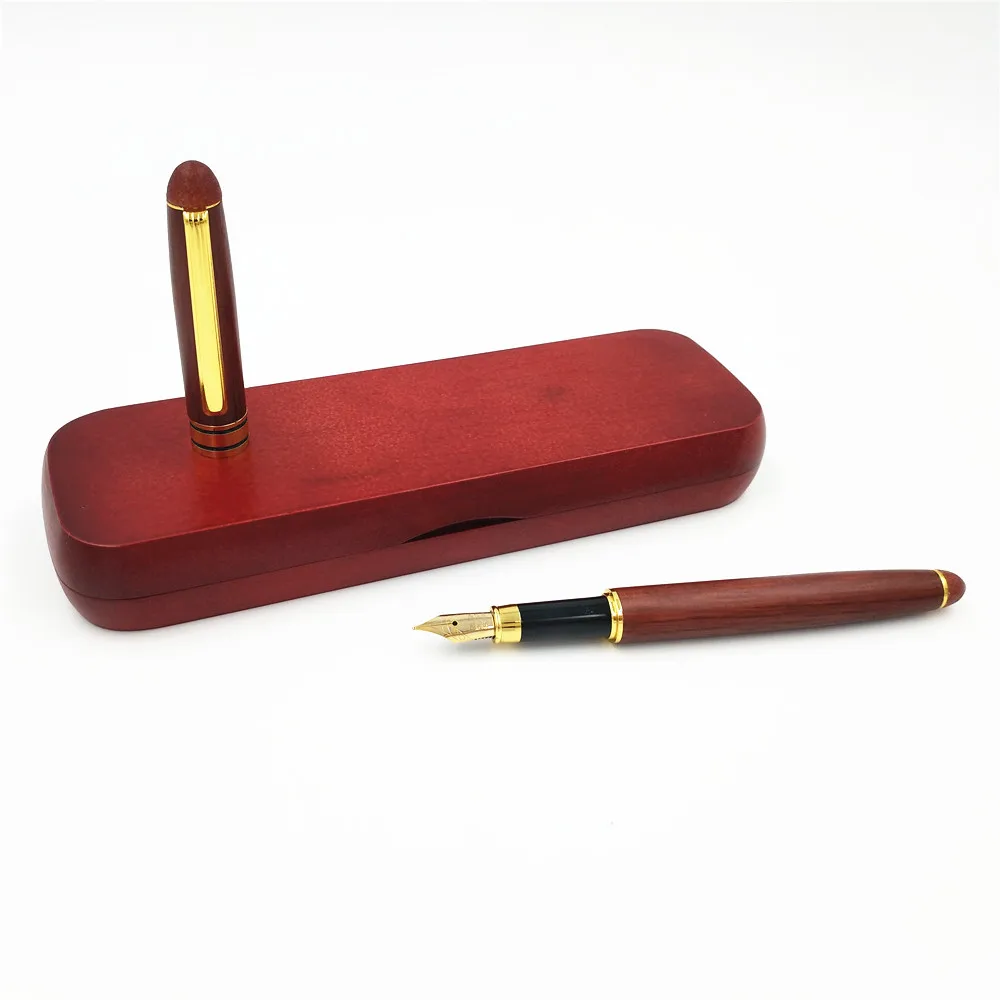 Emoshire Red wood pumping pen red wood pencil case two - piece spot wholesale bulk customization LOGO (10)