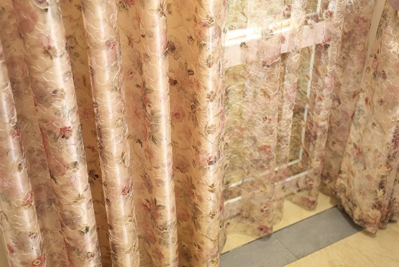 Занавес современный европейский стиль корейский сад спальня гостиная пол эркер занавески; шторы пряжи