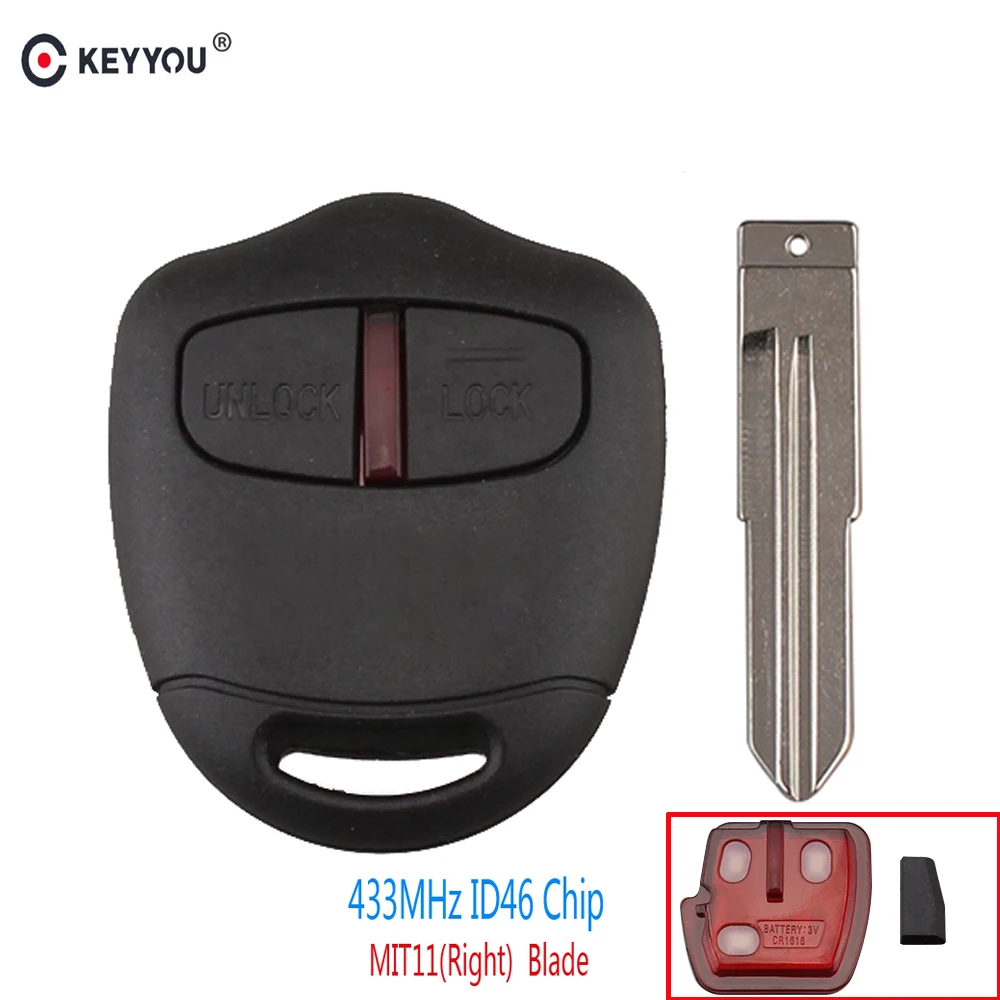 Buy KEYYOU 2 Button Remote Car Key Case Cover For Mitsubishi Outlander ASX 2006
