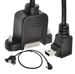 50 шт./лот 90 градусов под углом Mini B штекер USB B Женский кабель для передачи данных Шнур провода линии Панель Крепление принтера