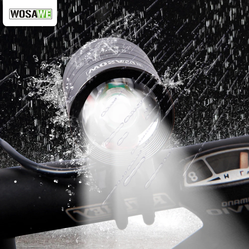 WOSAWE LED Bike Light Lamp 1200 Lumen CREE XMK T6 Waterproof Cycling Bicycle Front Light Flashlight  USB