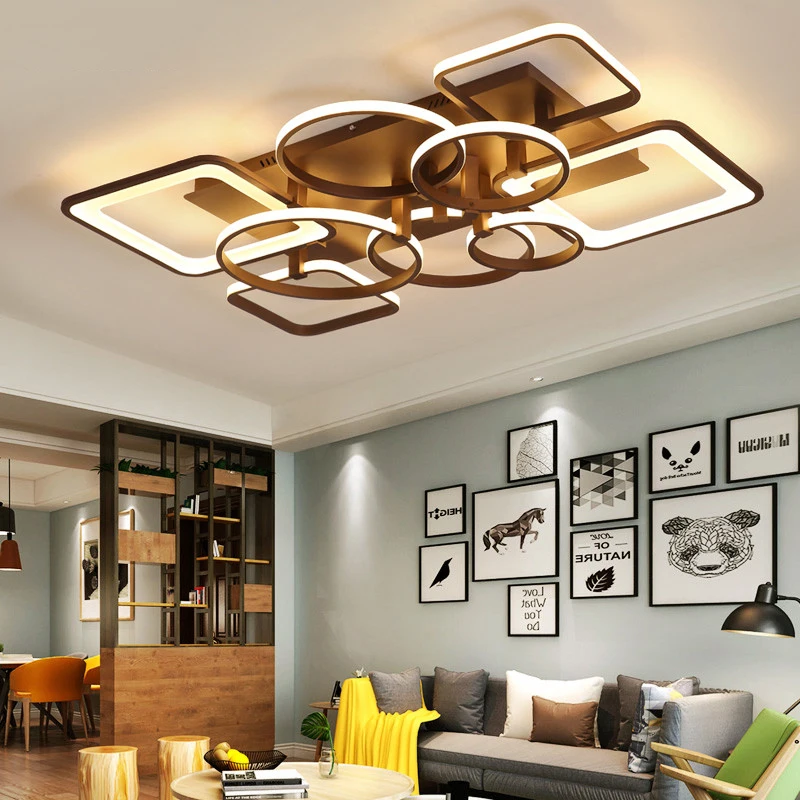 

Wooights Modern Led Ceiling Lights For Living Room Bedroom Dimming AC85-265V lamparas de techo Aluminum Wave LED Ceiling lamp