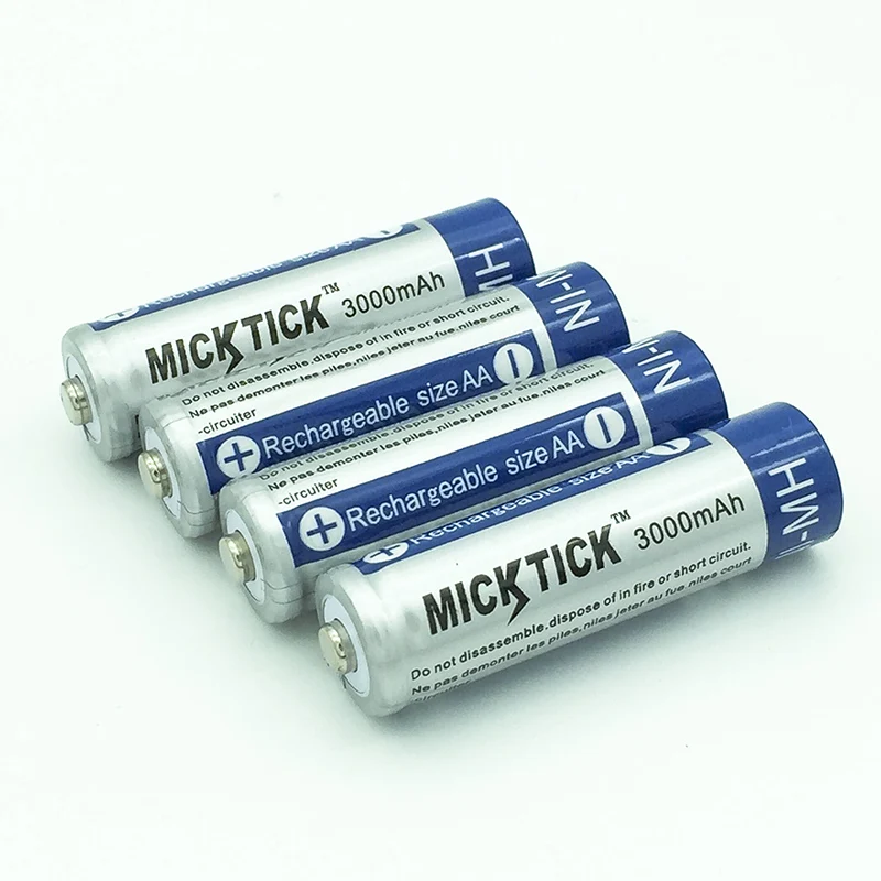 4 шт. MICKTICK 3000mah перезаряжаемая AA 5# батарея 1,2 V 2a Ni-MH батареи большой емкости камеры игрушки переработка батареи