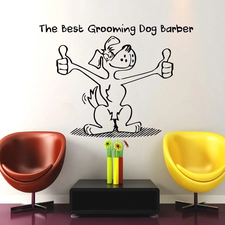 New arrival Art Decor Dog Grooming Salon Pet Shop Wall Sticker Decal