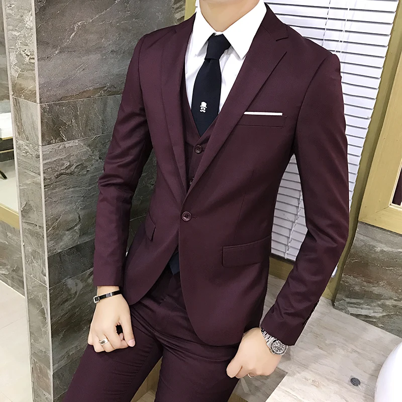 

The latest men's suits 3 sets of men's wedding dress fashion men's business social banquet suit large size men's tuxedo 5XL 6XL