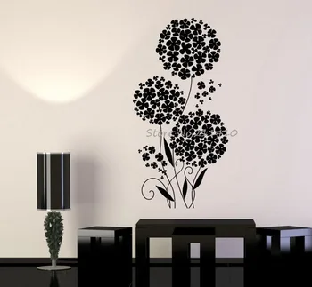 

Vinyl Wall Decal Beautiful Geometric Flower Home Decor Living Room Bedroom Nature Stickers Removable Art Unique Gift YY668