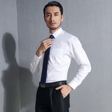 Новая высококачественная рубашка из чистого хлопка мужская Тонкая хлопковая рубашка с длинными рукавами Деловое платье QC069