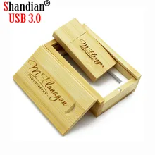 SHANDIAN(более 10 шт. бесплатный логотип) деревянный USB флэш-накопитель+ коробка флешки 4 ГБ 8 ГБ 16 ГБ 32 ГБ 64 Гб произвольный логотип для фотографии подарок