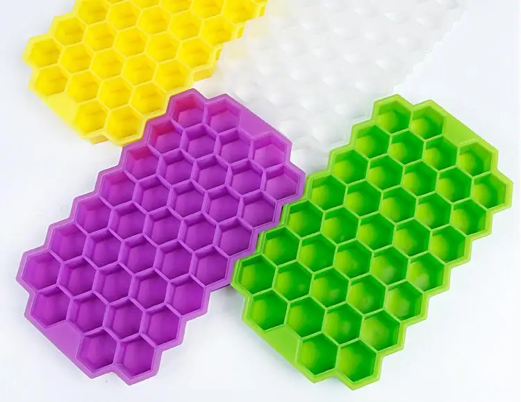 Honeycomb Shape Ice with Cover 37 Cubes Ice Tray Mold Storage Containers ice tray mold Kitchen Accessories GYH
