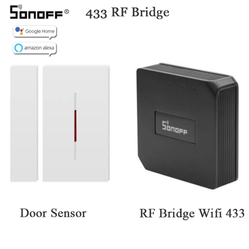 

SONOFF RF Bridge 433MHZ Wifi Door Window Motion Sensor DW1 Wireless Detector Smart Home Automation Security System Alexa Google