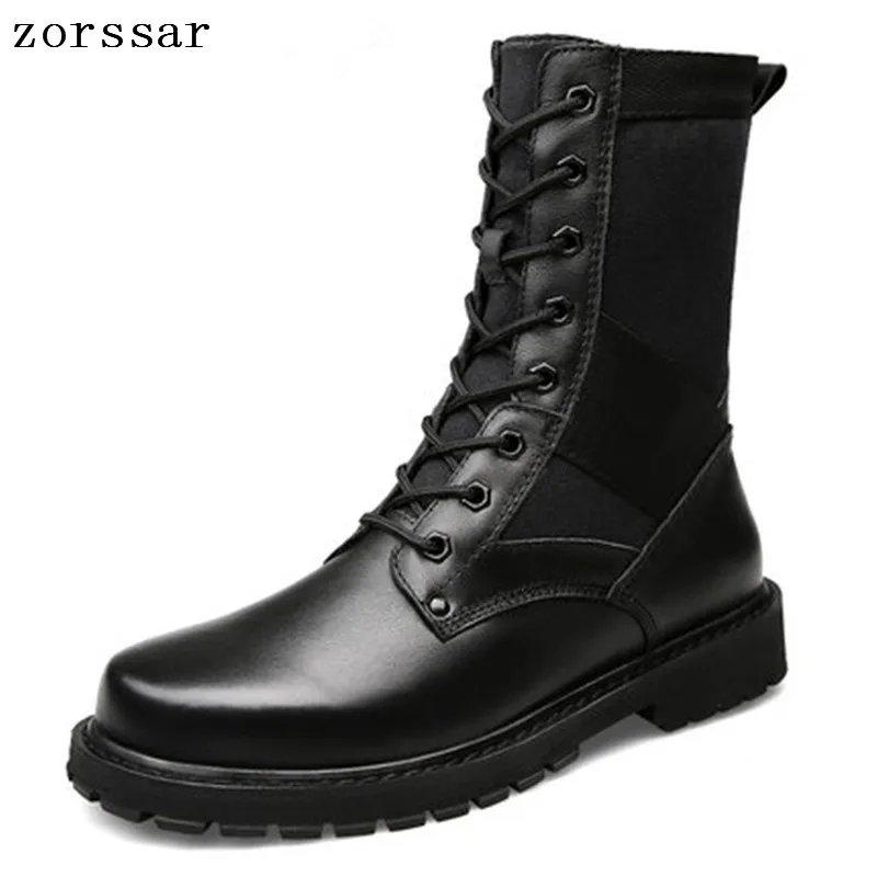 

{Zorssar} 2018 Outdoor Army Boots Men's Military Desert Tactical Boot Shoes Breathable Genuine Leather Men Ankle Boots winter