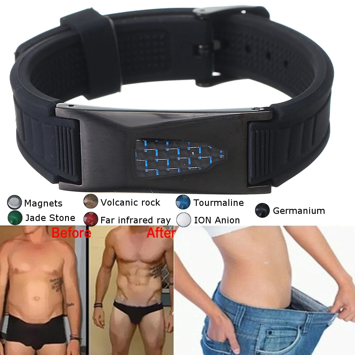 

7 in 1 Titanium Magnetic Energy Armband Power Bio Bracelet Health Pain Relief Magnet Health Bracelet 2019 New