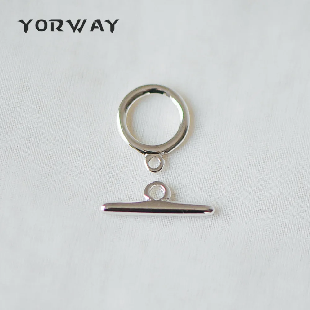 

10pcs/lot Silver tone Toggle Clasp, Real Rhodium plated Brass OT Clasp, Easy Close OT Clasp