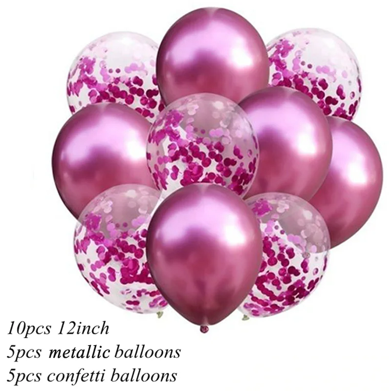 10pcs rose red 10 шт первые конфетти для дня рождения воздушные шары только что замужние вечерние украшения 1-й ребенок дети взрослый мальчик девочка мой 1 год поставки - Цвет: 10pcs rose red
