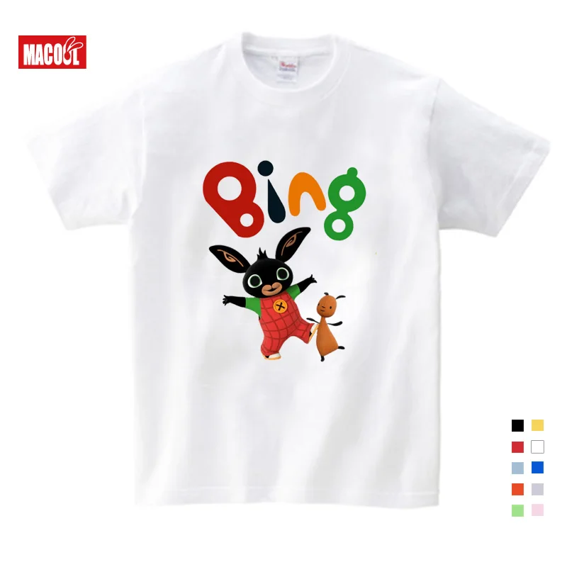 

Lovely Cotton Print Bing Rabbit/Bunny Children Funny T Shirt Kids Short Sleeve Summer Tops Baby Boys/Girls Clothes Snug 2-12yrs