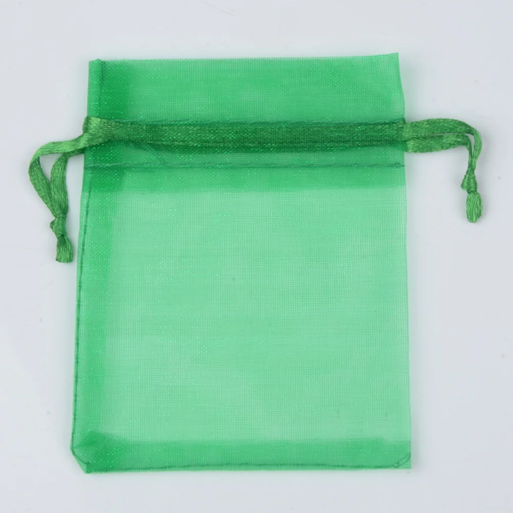 50 шт., 7x9, 9x12, 10x15, 13x18 см, сумки из органзы для упаковки ювелирных изделий, сумки для украшения свадебной вечеринки, сумки для подарков, 24 цвета - Цвет: 13 emerald